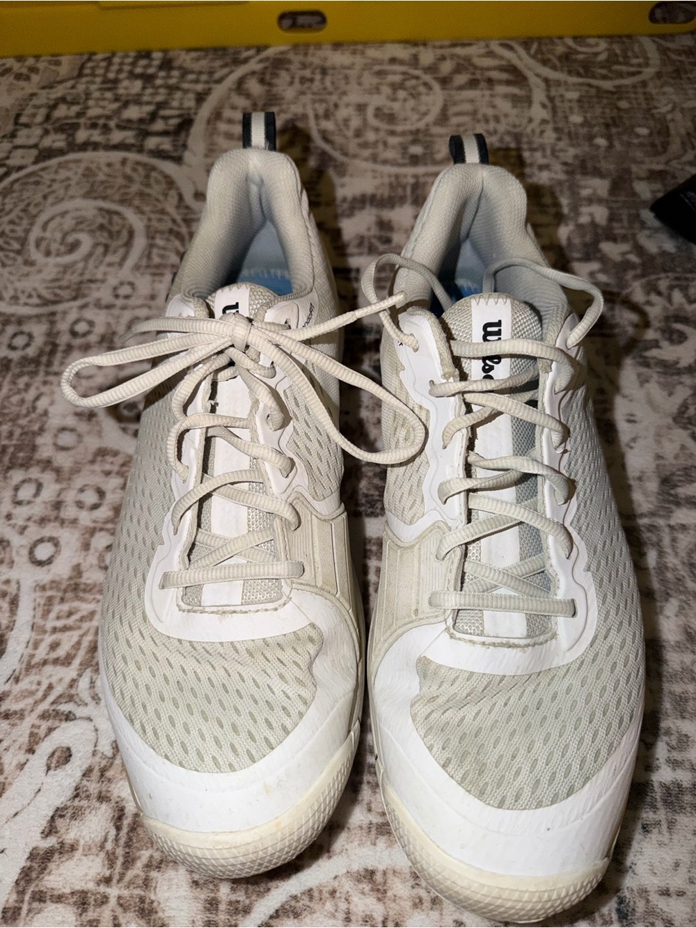 Wilson Off-White Mesh Athletic Trainers with Subtle Gray Accents